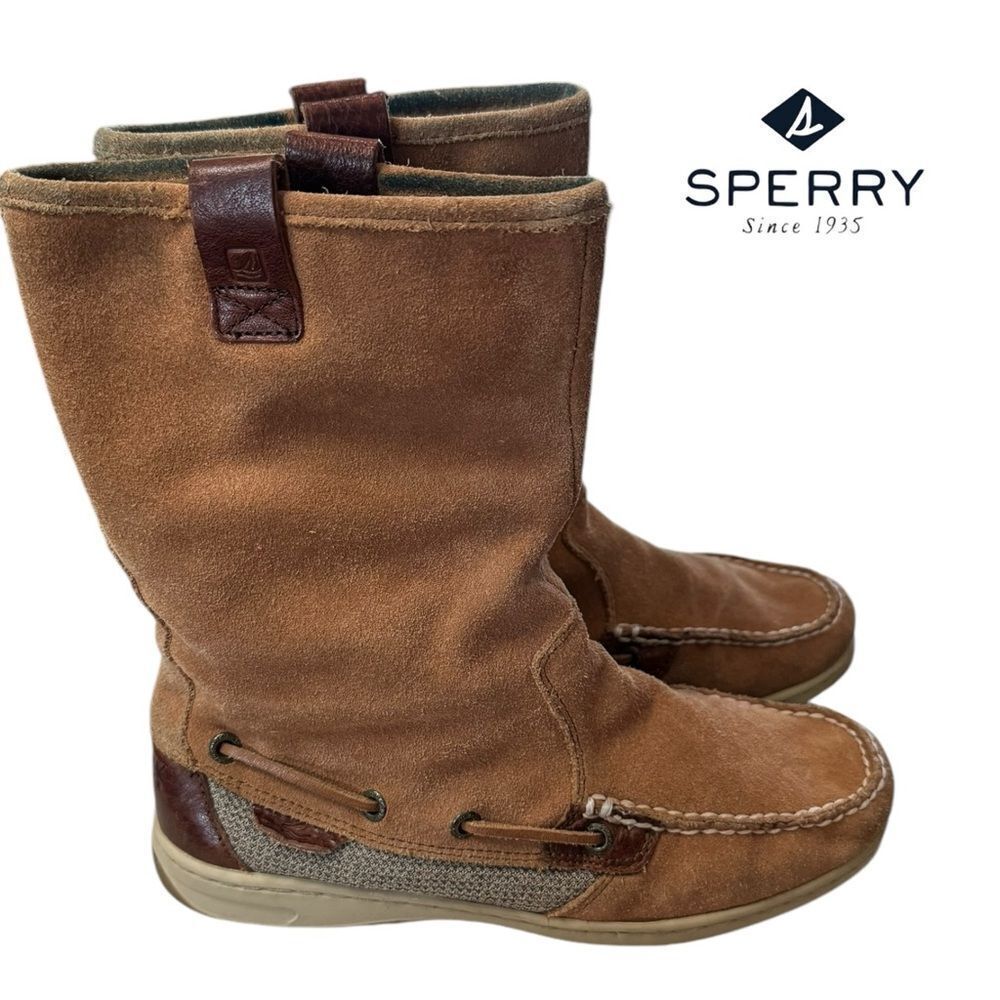 Sperry Top-Sider 9616707 Casual Boat Stitched Suede Leather Moc Toe Boots 8